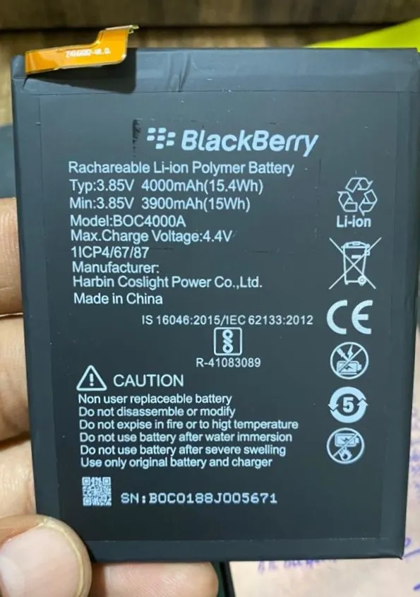 BlackBerry Evolve Battery (BOC4000A) 4000 mAh | Genuine Quality